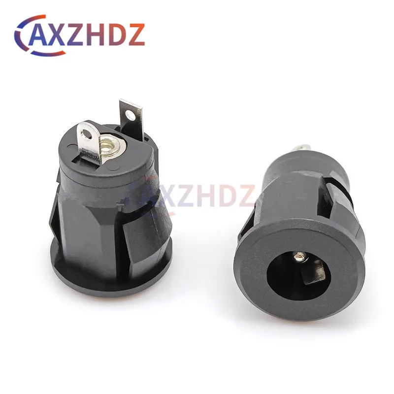 10PCS DC-022E Clip Power Socket 5.5*2.1/5.5x2.5MM 2-Foot Wire Female Head Round Hole Mother Seat Round Socket For Foot Soldering