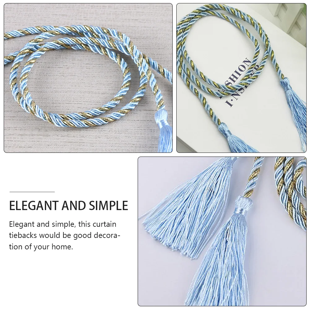 

2pcs Curtain Tie Rope Tassel Decorative Drapes Holder Accessories Tiebacks For Home Office Bedroom Studio Decoration Gift