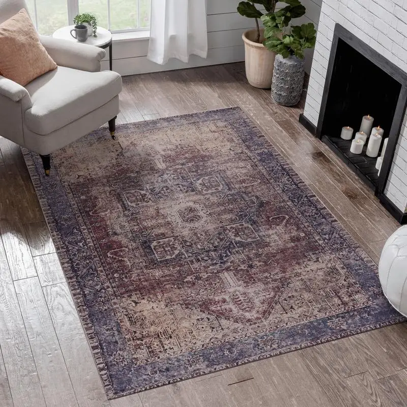 

Area Rug 6x9, Washable Low-Pile, Non-Slip, Non-Shedding, Foldable, Kid & Pet Friendly - Living Room, Bedroom, Kitchen