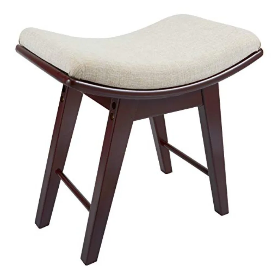

Oak Wood Vanity Stool Modern Makeup Dressing Stool with Concave Seat Surface Capacity 300lb Easy Assembly