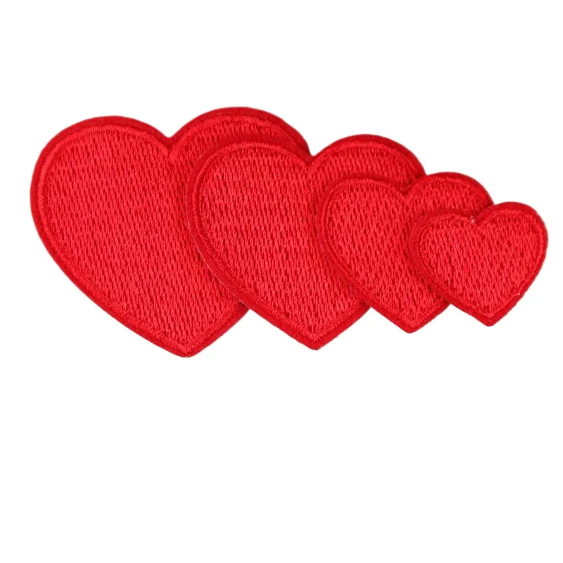 New Embroidery Cloth Sticks   High Quality Red Round Corners Love Heart DIY Clothes Decoration Patches Stick Cloth