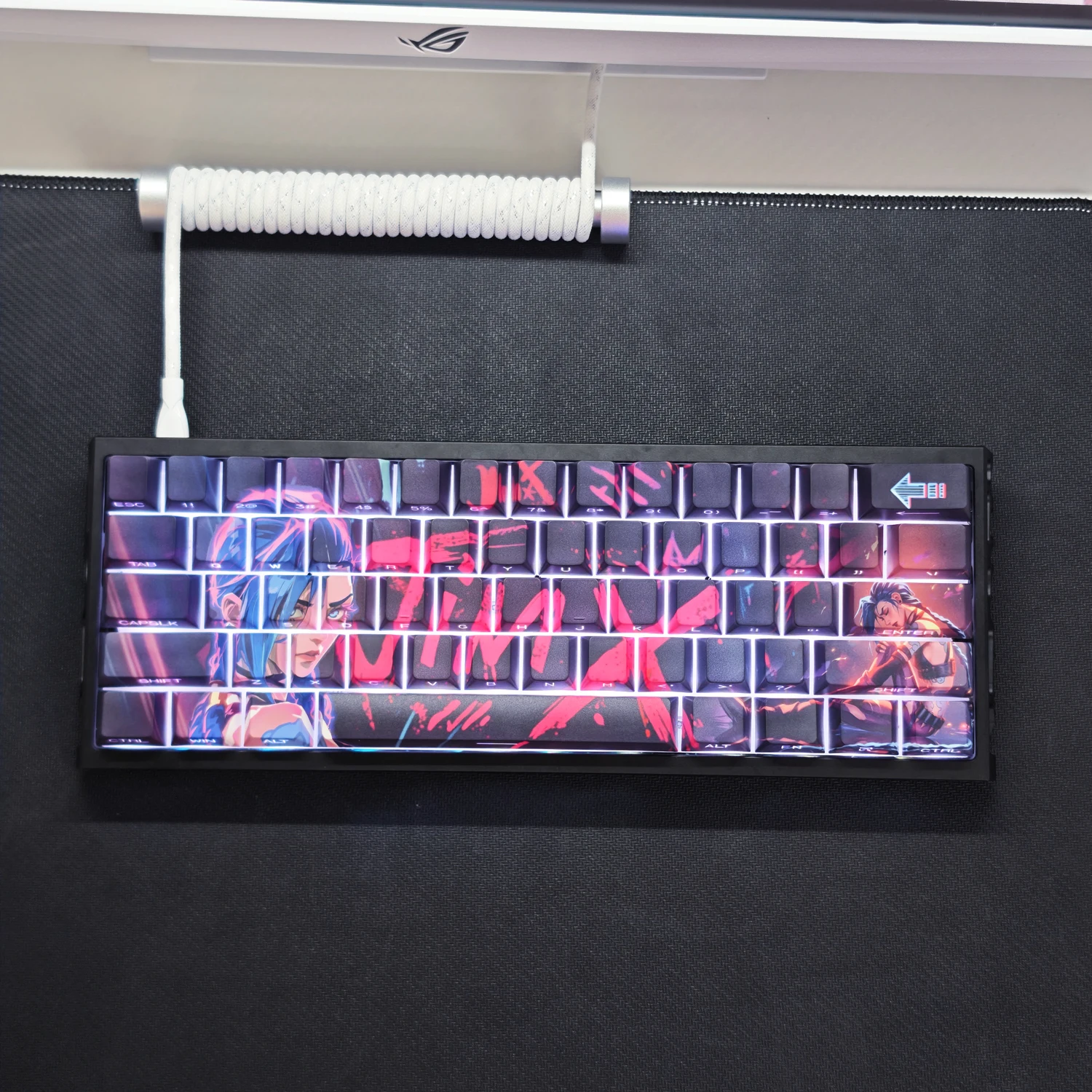

Jinx Keycap Side Engraved Characters Light Transmission Ev63 Wooting Original Height Ace60 Creative Theme