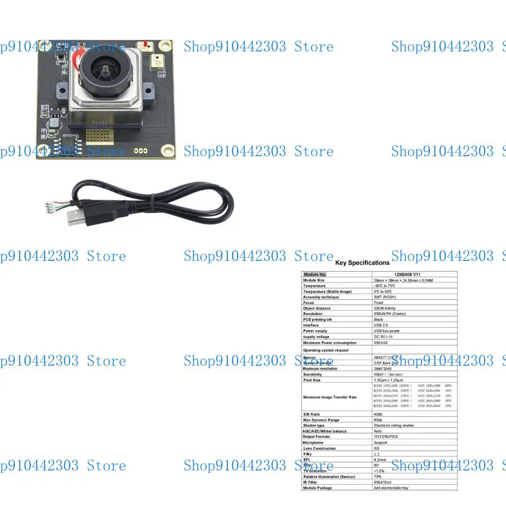 

L4MD USB Camera Module Featuring IMX577 Sensoring for 4K Imagery 3840x3040 at 30FPS with Digital Microphone Autofocus Option
