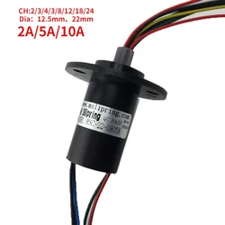 1PC 2/3/4/6/8/12/18/24 Channels Wires Capsule Slip Ring 2/5/10A Slipring 12.5/22mm Mini Rotary Conductiv Joint Connectors