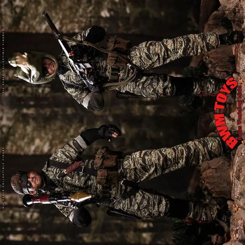 EKUAZ STUDIO EKS010 1/6 Scale Male Soldier Tiger Pattern Jungle Camouflage Snake BOSS 12inch Action Figure Doll Collection