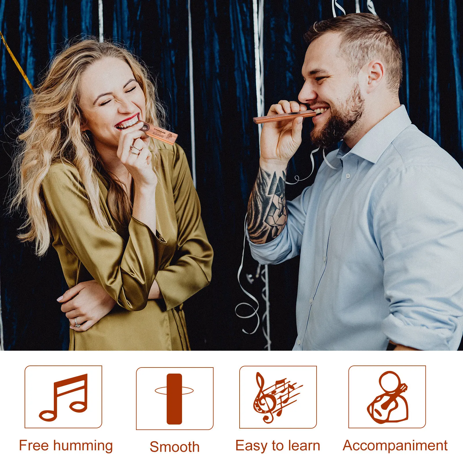 1 Set Ahşap Kazoo Müzik Aleti, - Musical Instruments Easy incelemesi ve fiyatı