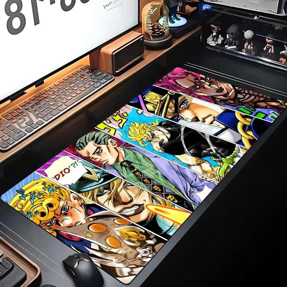 

PC Gamer Joseph Joestar Mouse Pad Cabinet Keyboard Gaming Accessories Jojo Bizarre Adventure Laptop Rug Large Lock Edge Mousepad