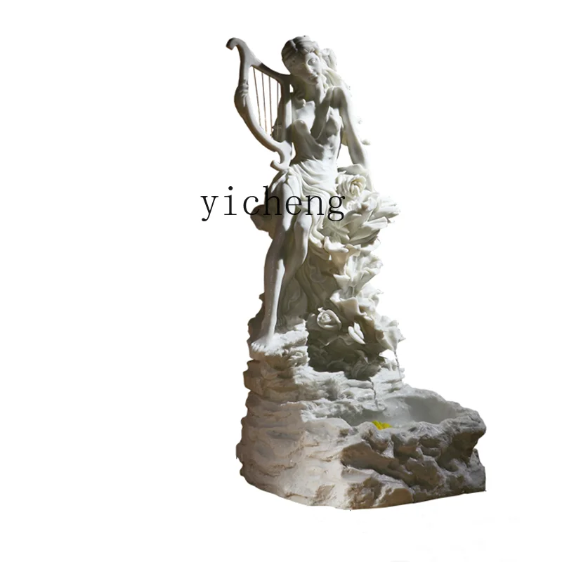 ZC European living room water lucky ornament, courtyard Muse fountain sculpture decorative water landscape