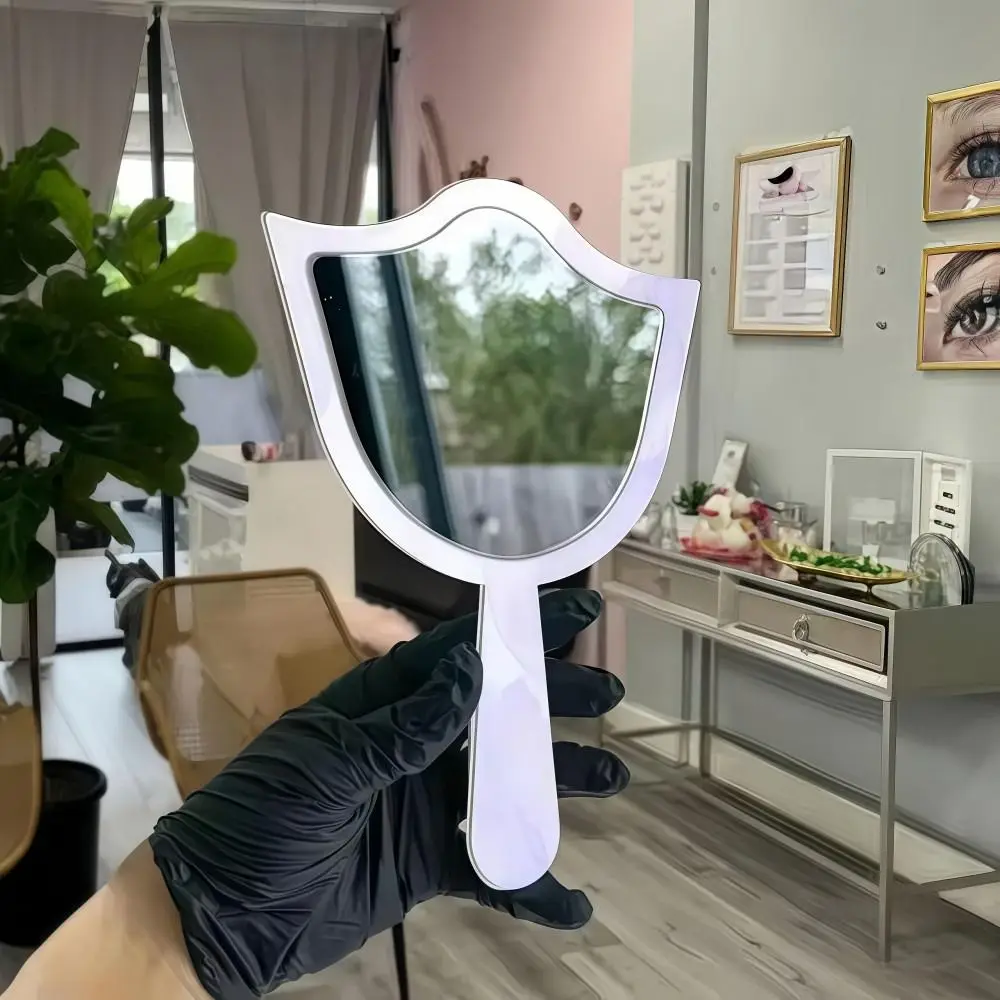 Técnico de pestañas de mano, accesorio para fotografía, PVC suave, medios sociales, espejo de belleza para pestañas, salón de pestañas, tarjetas de pestañas con espejo acrílico