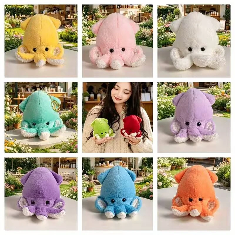 Hot 10cm Octopus Plush Pendant Stuffed Colorful Ocean Animal Cartoon Key Chain Decor Plushie For Bag Gift Child Accompanying