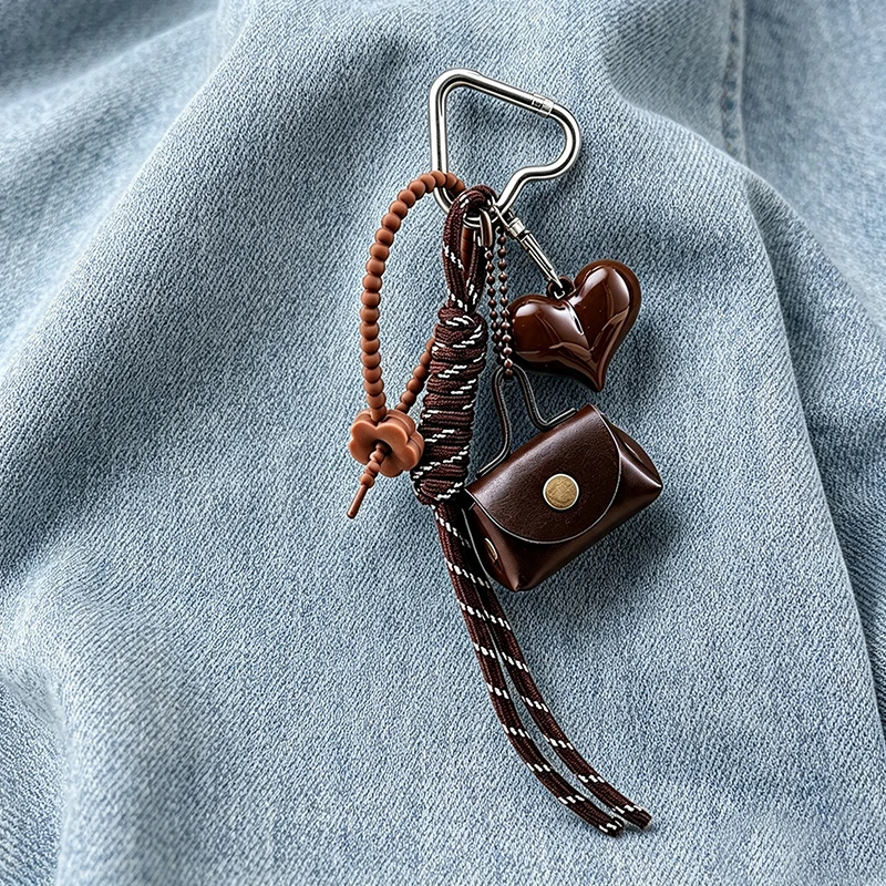 Maillard Braid Rope Pendant Exquisite Leather Mini Bag Pendant Charm Women Luxury Bag Key Chain Mobile Phone Decor