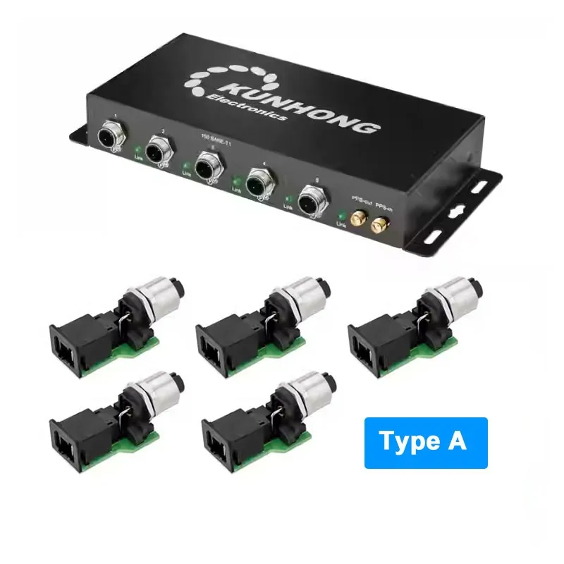 Maxgeek KUNHONG KH-ATSW100A Switch Ethernet automobilistico TSN AVB a 7 porte + 5 connettori per TE MATENET
