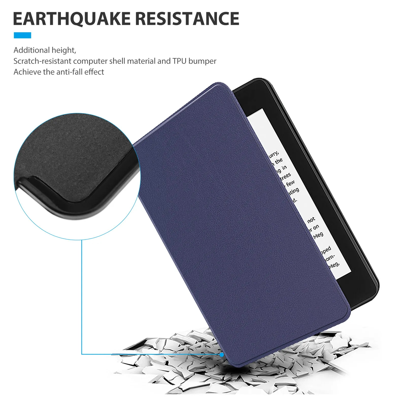 

1Pcs E-Book Protective Case Waterproof Breathable Lightweight PU Microfiber Auto Wake Protective Cover Compatible with