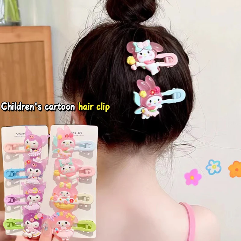 Kawaii Sanrio Hair Clip Kuromi My Melody Duckbill Clip Sweet Girl Hair Pin Bangs Side Clip Headwear Barrette Hair Accessories