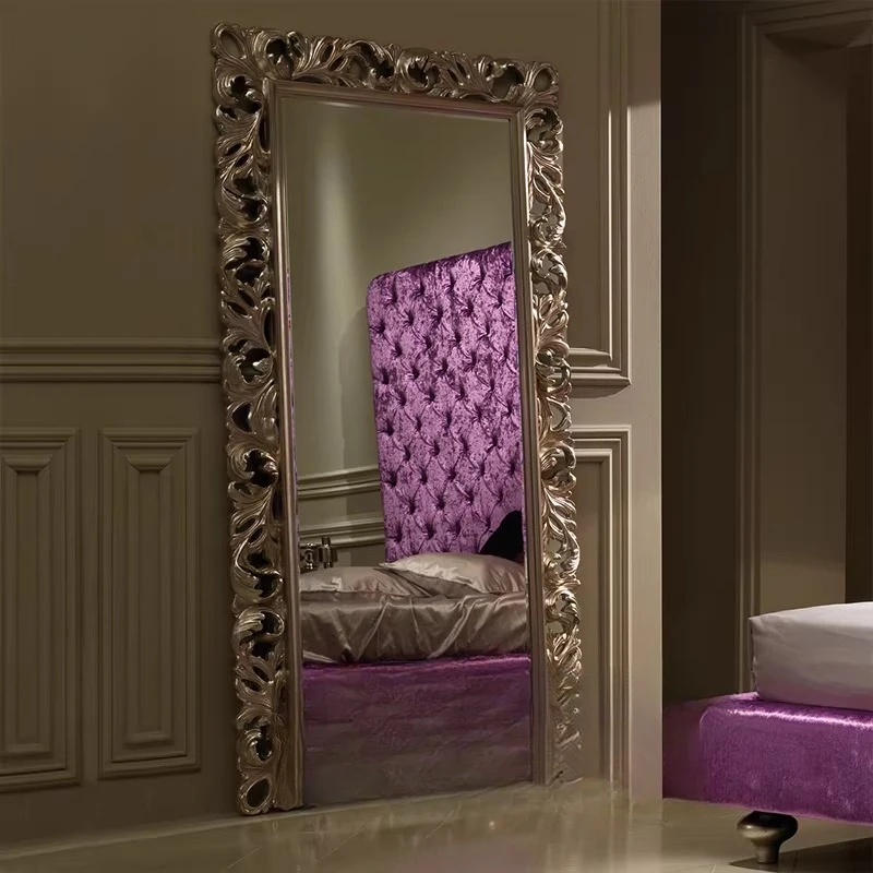 European coat rack, floor-to-ceiling full-body mirror, light luxury