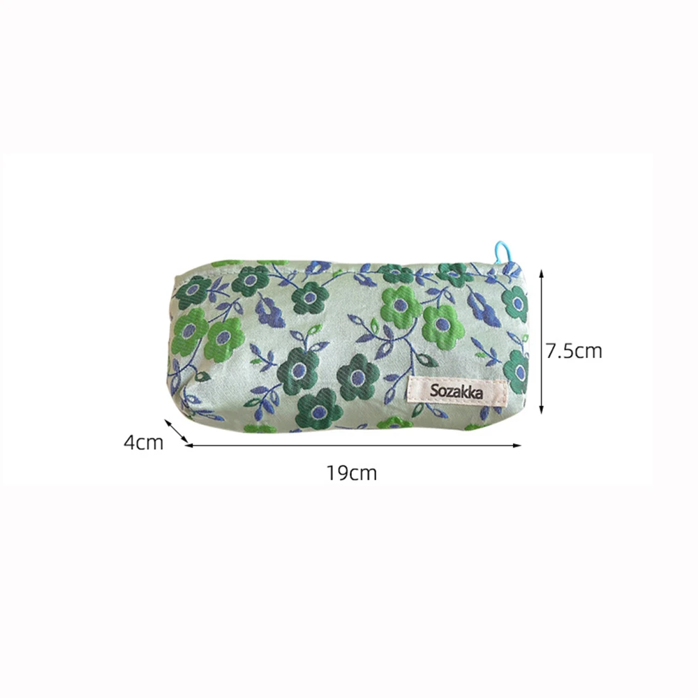 ISKYBOB Women Zipper Makeup Lipsticks Make Up Brushes Storage Bag Pouch Flower Printed Cosmetic Bag Pencil Case Travel Bag 2023