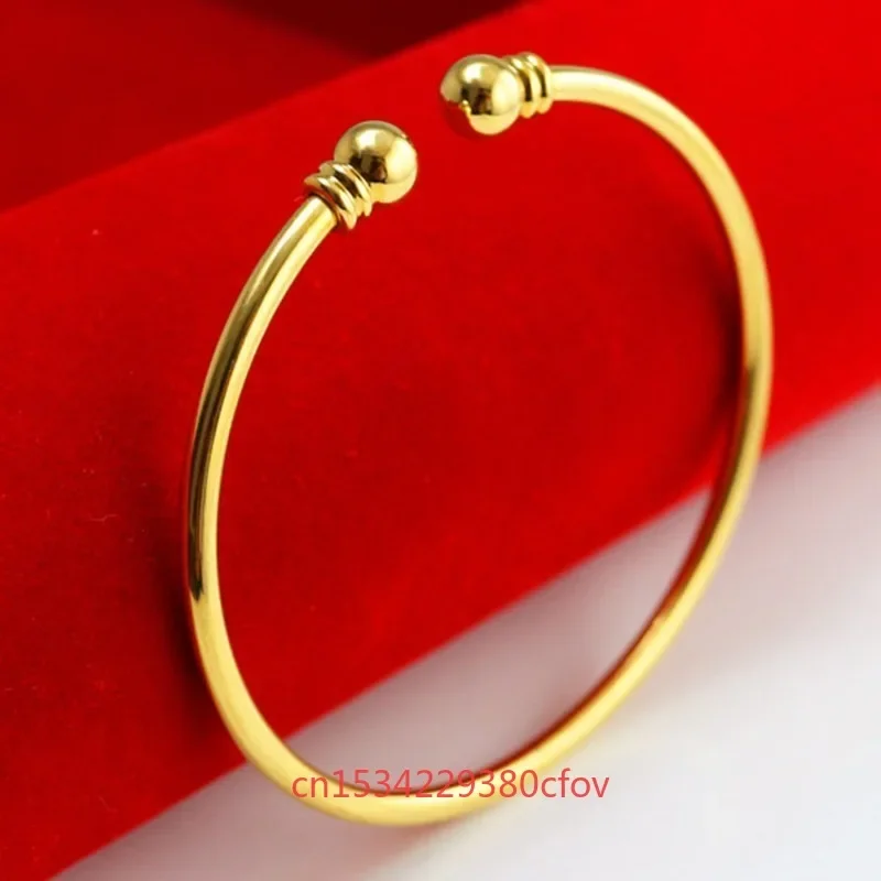 European Currency Plated Vietnamese Gold Bracelet Women's Golden Glazed Bracelet Fashion Wedding Jewelry Brass Thin Ring