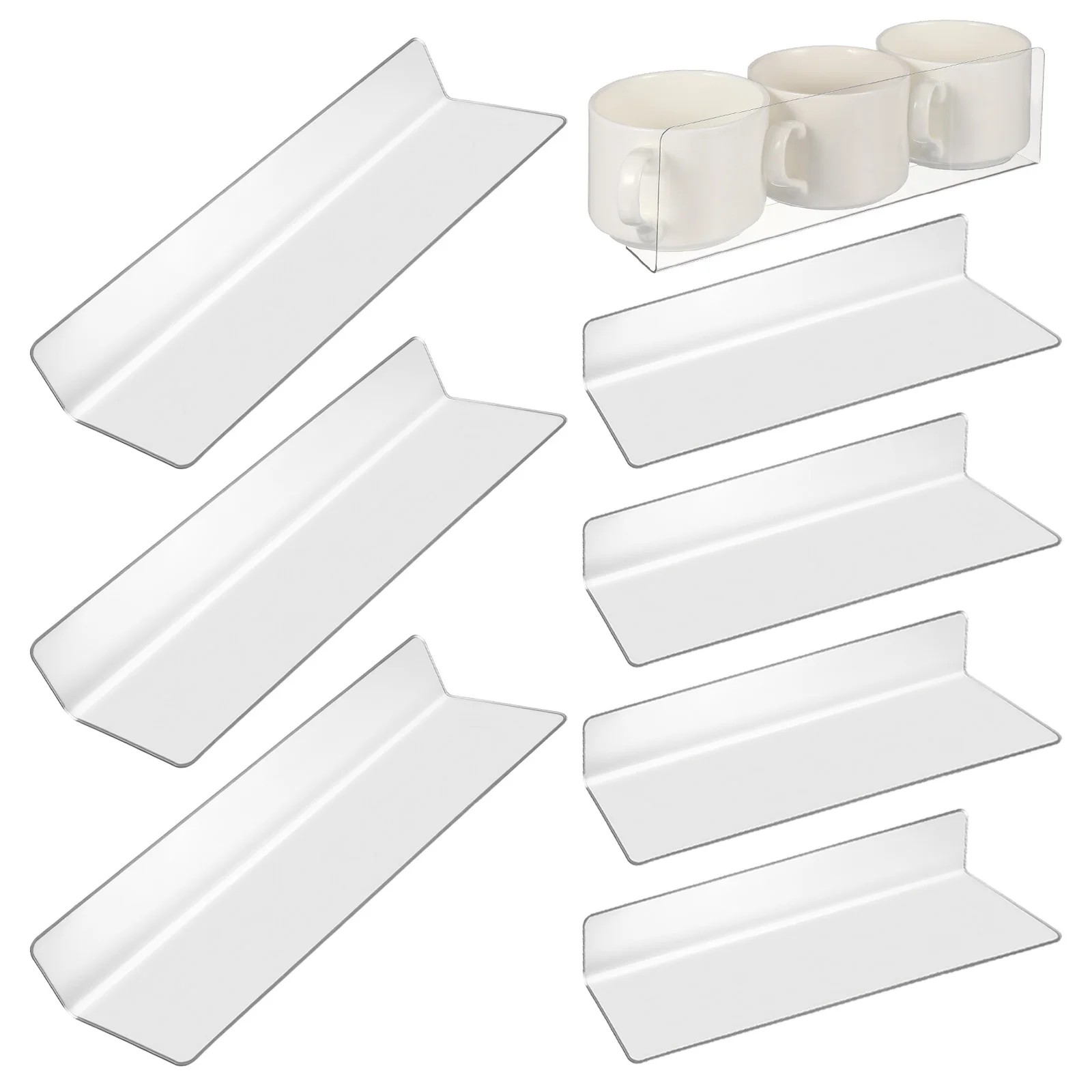 

20Pcs L Shape Plastic Shelf Dividers Transparent Supermarket Cabinet Organizers Clear Shelf Separators for Store Retail