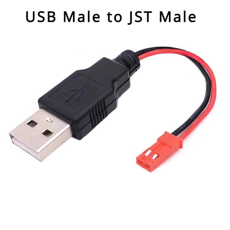 1/5/10Pcs/lot RC USB Charging 3.7V Lithium Battery Charger Cable USB Male to JST 2P Male/Female Plug for RC Drone Quadcopter