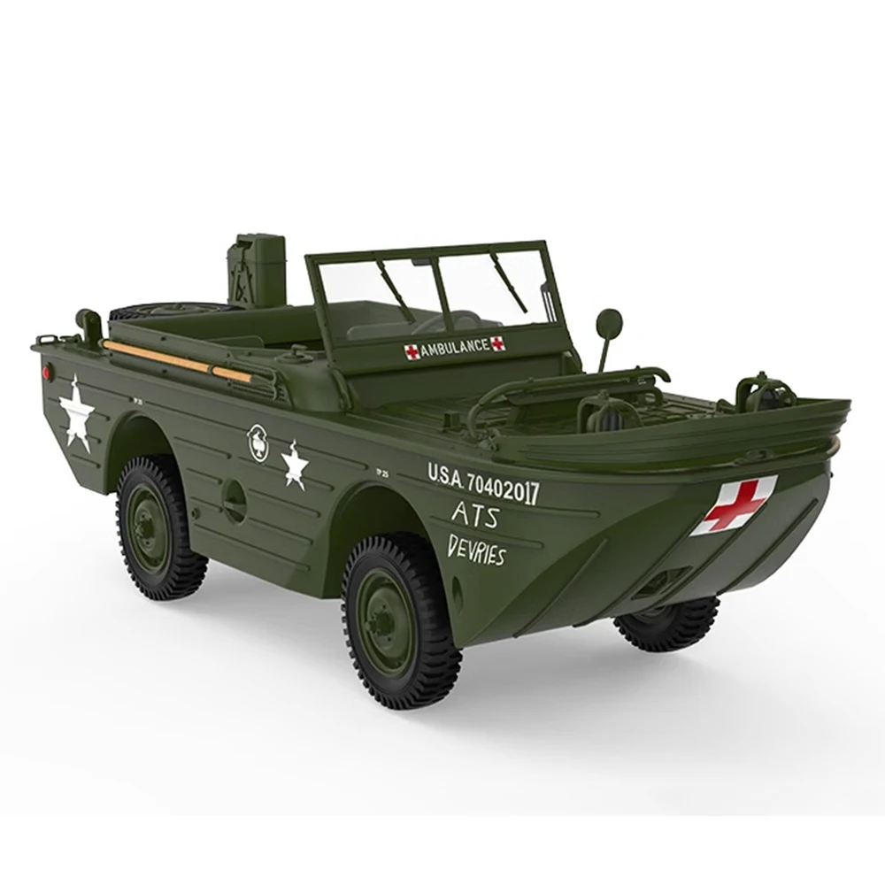 RC 1/16 รีโมทคอนโทรลรถสะเทินน้ําสะเทินบกจําลองรีโมทคอนโทรลถังรถทหารรุ่นของเล่นของขวัญ