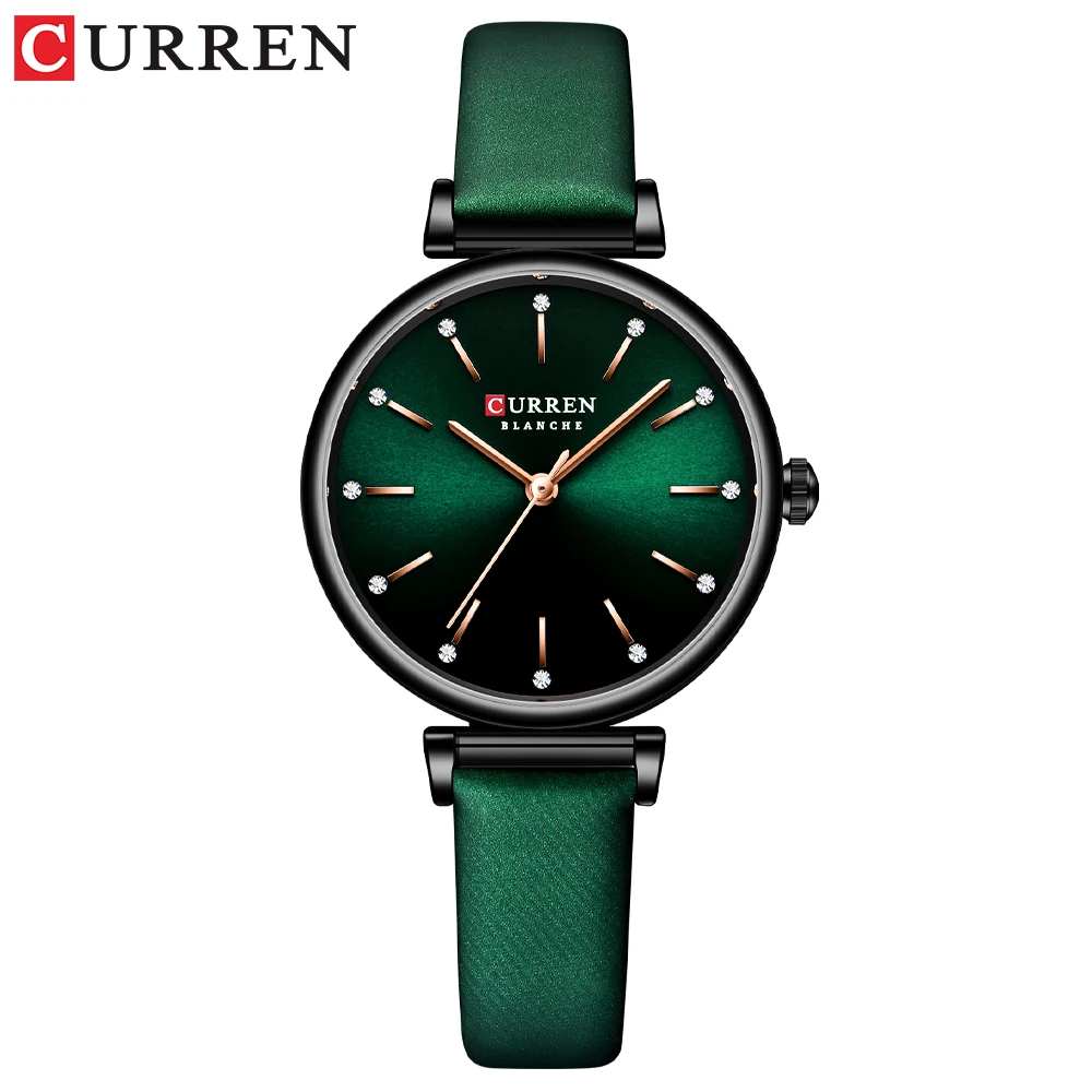 Fashion Curren Top Brand Simple Analog Vintage Style Quartz Luxury Ladies Dress Analog Clock Elegant Leather Strap Girl Watches