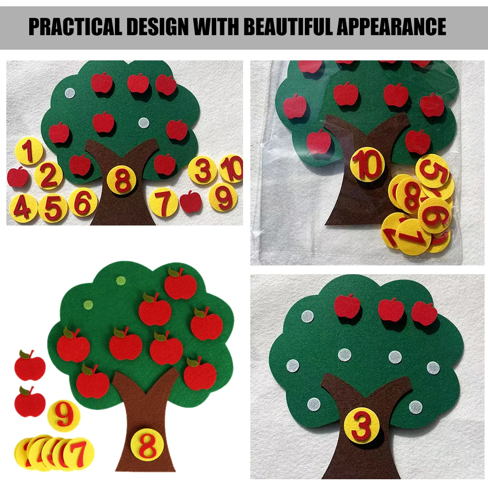 2 комплекта яблочных деревьев, цифры, детские игрушки, детские ручные игры, нетканые развивающие игрушки, цифровые