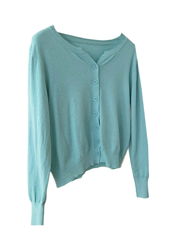 

Korean Sle Loose Long Sve Knitted Cardigan Button round Ne Sweater Women's Autumn Winter New Arrival Slimming Outerwear