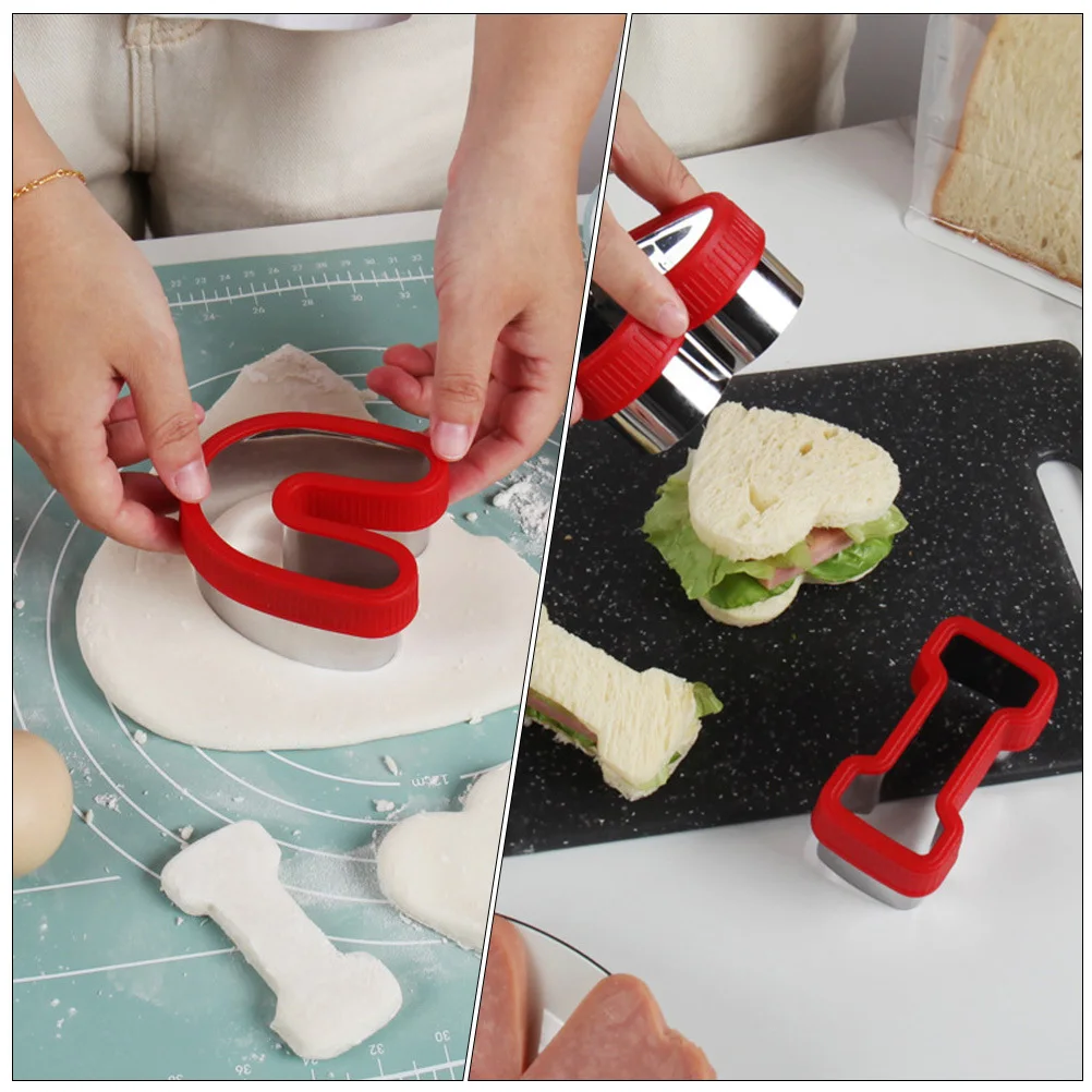 

3 Pcs Stainless Steel Mold Bread Molds Holiday Stamp Baking Sandwich Mould Cookie Dessert