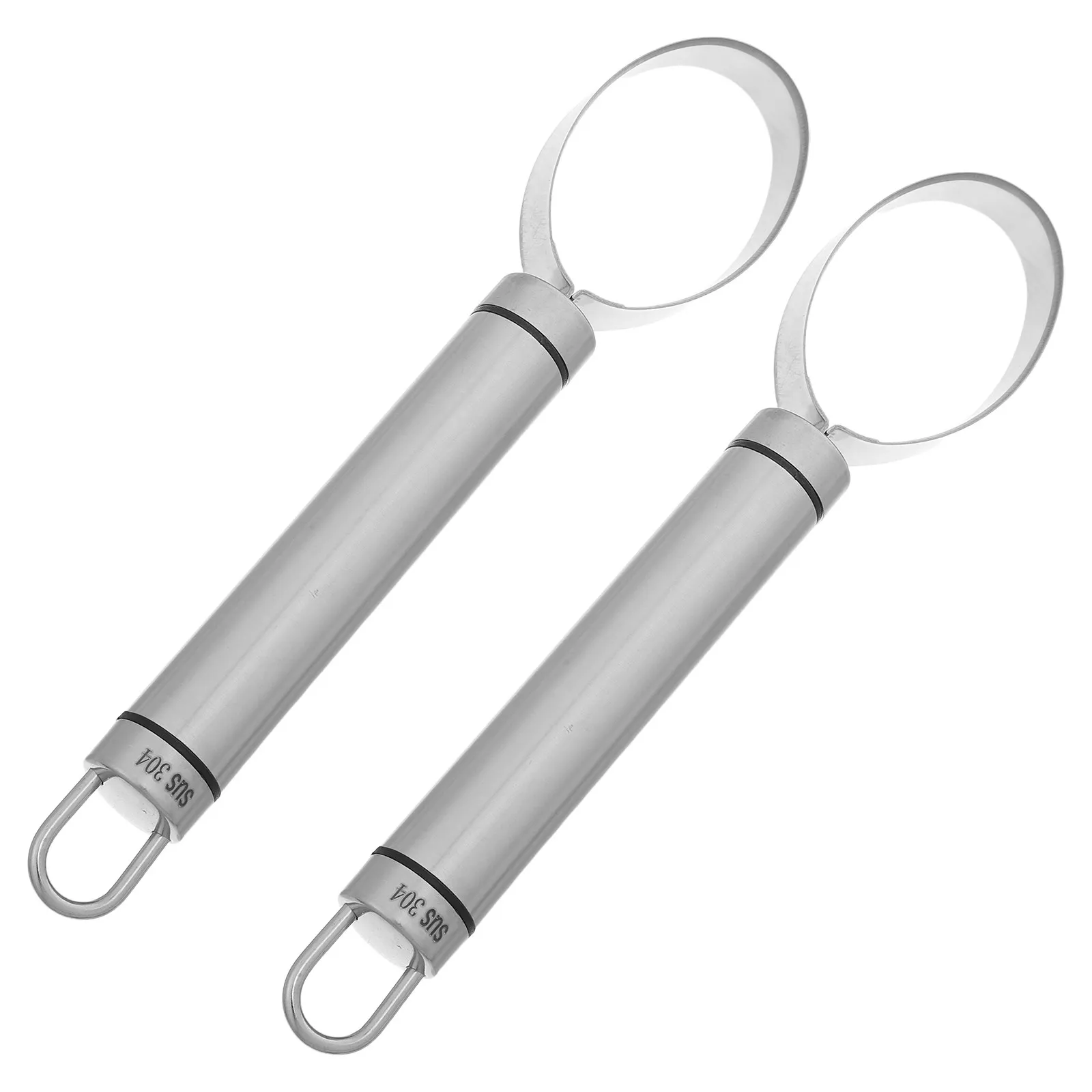 2Pcs Stainless Steel Fruit Vegetable Corer Tool Heavy Duty Ergonomic Kitchen Seed Remover for Tomatoes Peppers Melons Cucumber