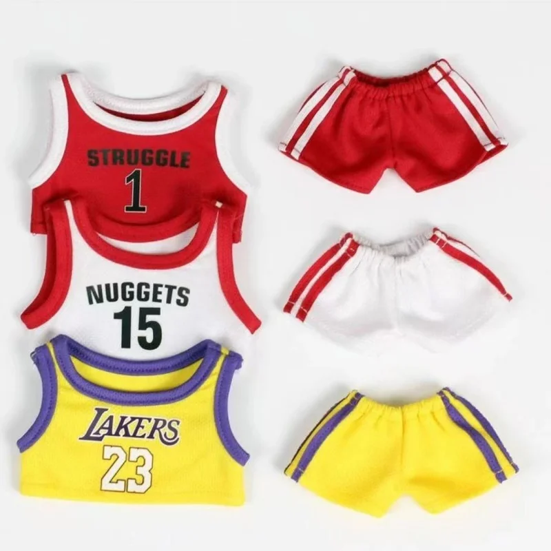 

Баскетбольная майка LABUBU 30 15-17 см, хлопковая кукольная одежда для Pullip BJD, спортивная форма для виниловых фигурок, без куклы в комплекте V1 V2 V3