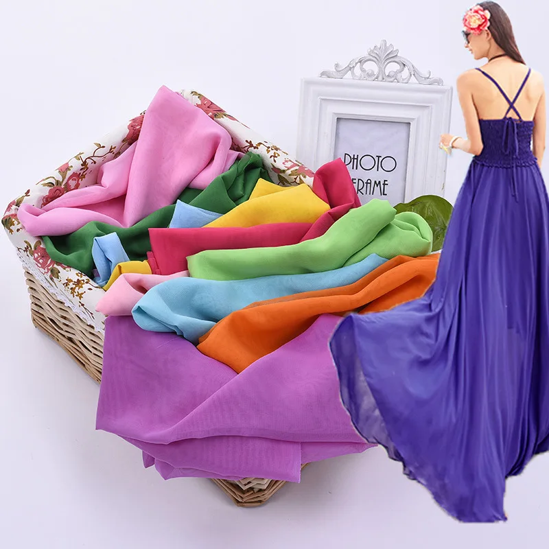 

Solid Color Chiffon Georgette Fabric, Sheer Soft Cloth, Inner Lining Material for Dance Costumes, Dresses and Garment Sewing