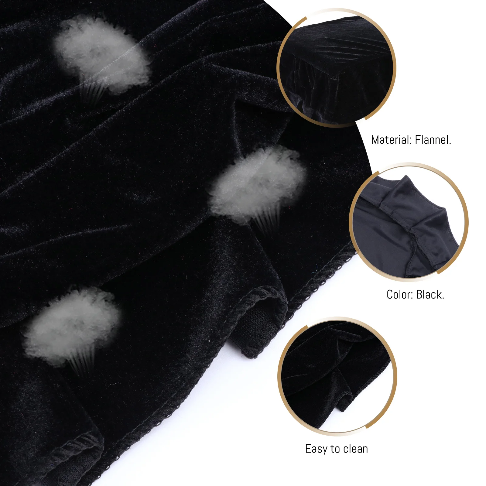 

Piano Stool Black Universal Elastic Hotel Decoration Soft Washable Stool Bench Cover Piano Bench Cover Supplies