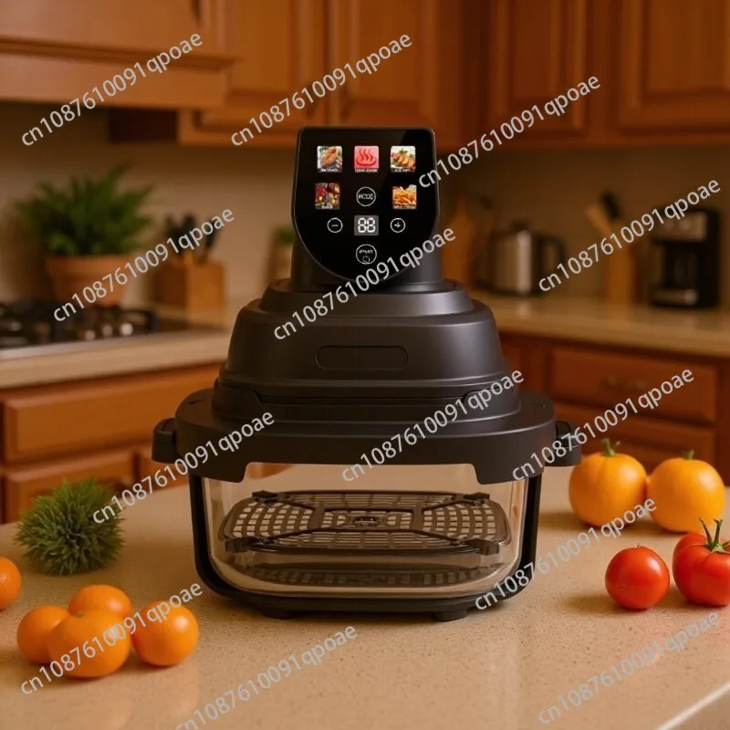Smart Color Screen Air Fryer with Visible Glass Window for Crispy Fries and Electric Oven