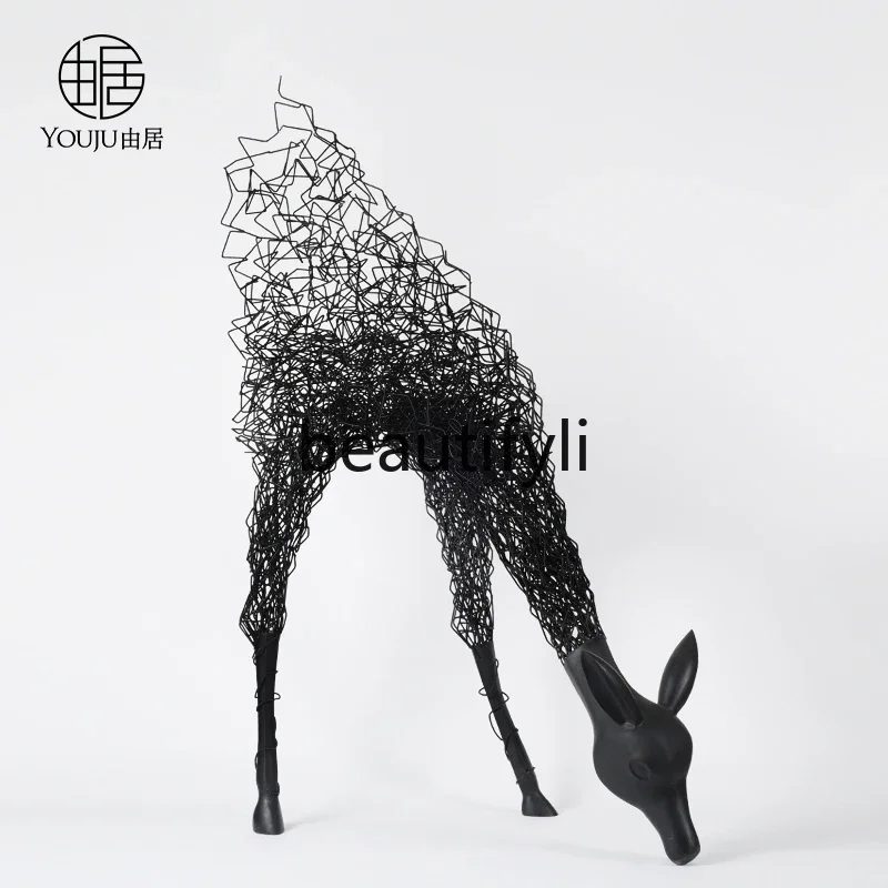Modern Sculpture Art Large Hotel Villa Commercial Sales Office Floor Animal Ornament