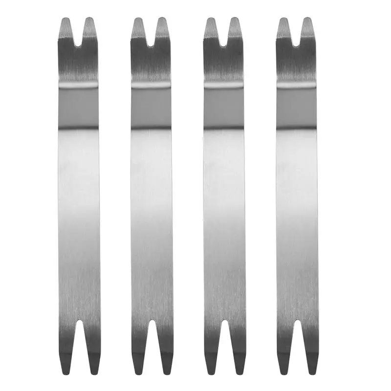 AT63-4Pcs Stainless Steel Skid Plate Snap Nail Lifter, Paver Extractor Tool Removal Raised Brick Settling Tool (185X22mm)