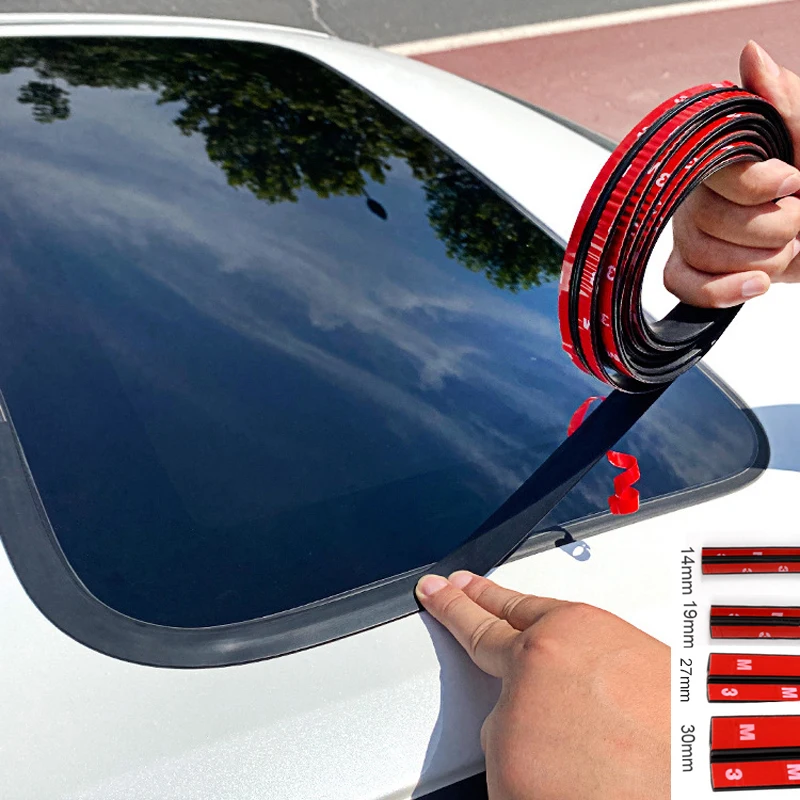 2/4/8M Rubber Car Door Edge Sealing Strip 14/19/30mm Auto Roof Windshield Sealant Protector Window Seal Sound Insulation Sticker