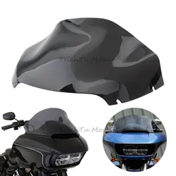 13 Inch Black Motorcycle Cycle Wave Windshield Fairing Windscreen Cover For Harley Road Glide Ultra Limited CVO FLTRT 2015-2023