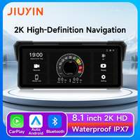 8.1 inch Motorcycle GPS Navigation Wireless Carplay Android Auto IPX7 Waterproof 2K HD DVR Drive Recorder Moto Monitor WIFI BT