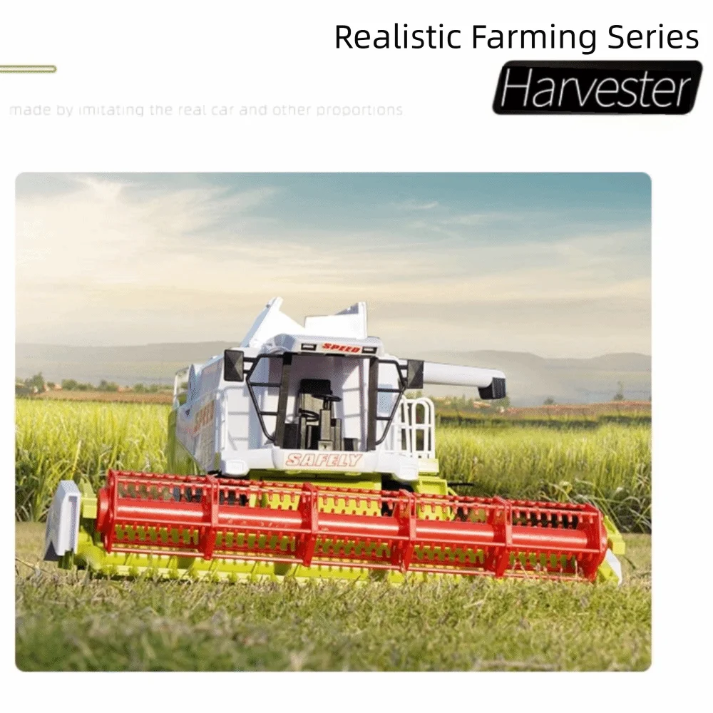 

High Simulation Farm Tractor Toy Movable Joint Inertial Driving Harvester Truck Model Vehicle Toy Fall Resistance Farm Truck Toy