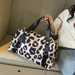 Large-capacity Cow Print Travel Bags Crossbody Unisex Large Capacity Fashion Handbag  Boarding Bags Exercise Zipper Luggage Bag