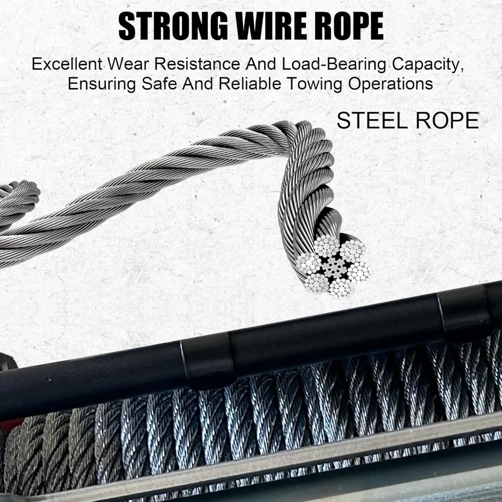 13800lbs Electric Vehicle Winch, Waterproof IP67 80ft Steel Cable Truck Winch with Wireless Handheld Remote, 12V Power Winch