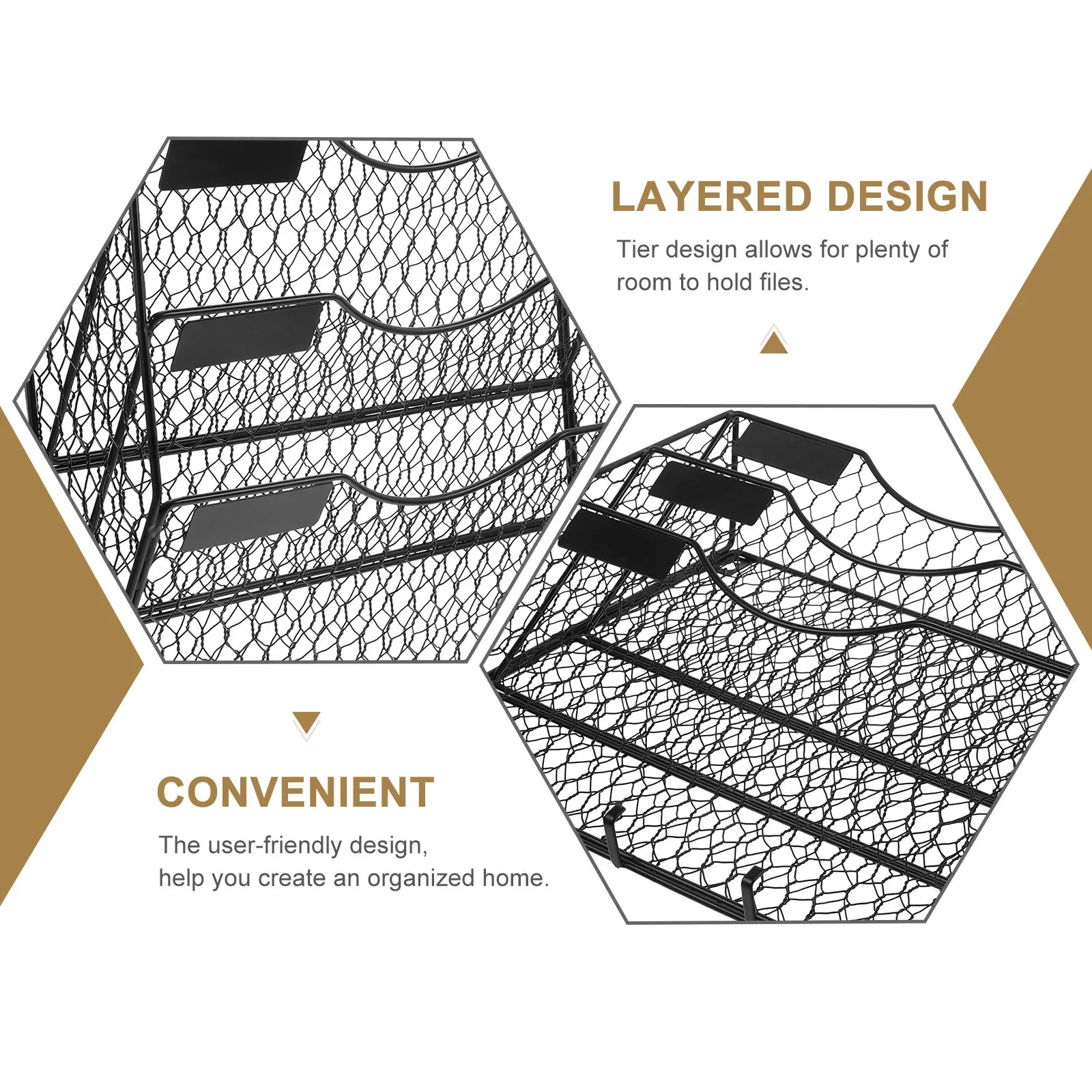 

2 Tier Metal Magazine Rack Wall Mounted File Organizer Wall Storage Basket Hanging Wire Basket For Home Office Vertical