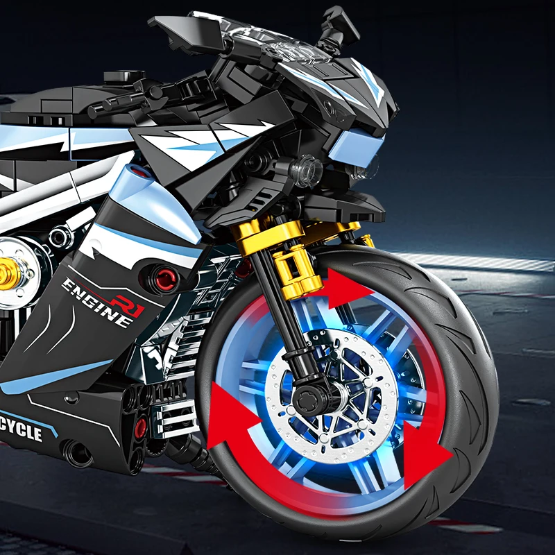 Motorcycle Building Blocks Set, Racing Superbike Model, DIY Assembly Collectible Moto Toy, Christmas Gift