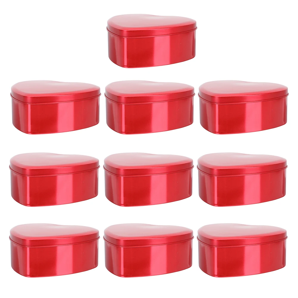 

10pcs Heart Shaped Wedding Candy Boxes Tinplate Storage Containers Large Empty Party Favor Boxes for Valentine's Day Chocolate
