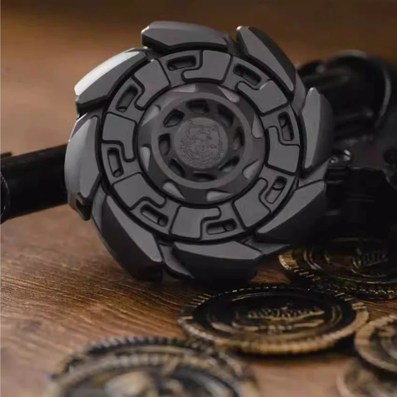 KTS EDC Zirconium Octagonal Mechanical Metal Armor Rotating Fingertip Gyroscope Desktop Stress Relief Toy