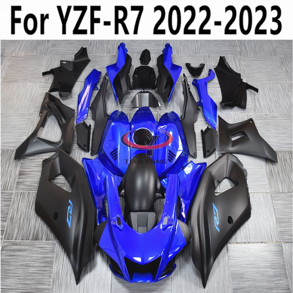 Matte black combined with glossy blue Motorcycle For YZF-R7 2022-2023-2024 Full Fairing Kit Bodywork Cowling ABS Injection