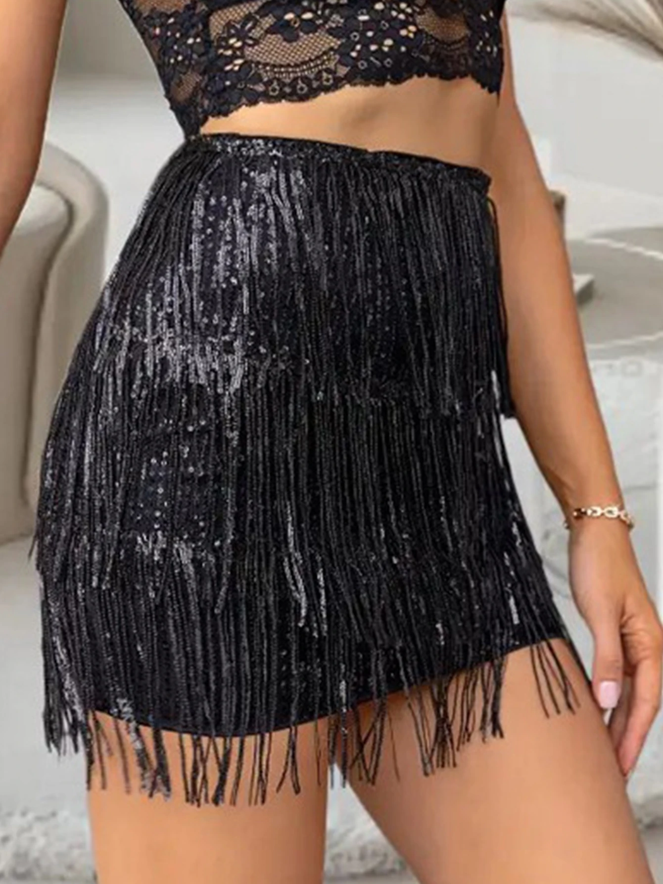 Sexy vintage black sequin mini skirt women summer luxury party skirts night club outfits high waist y2k streetwear pencil skirt