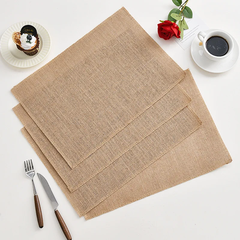 Natural Jute Placemat Nordic Ins Environment Protection Table Runner Washable Linen Insulated Coffee Dining Table Decoration Mat