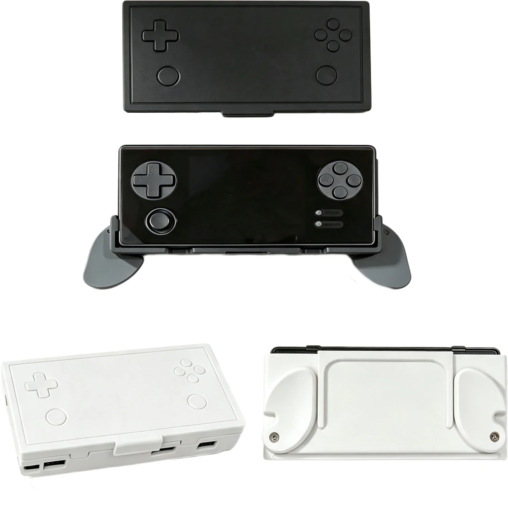 Ergonomic Hand Grip Case for Game Kiddy GKD350h Ultra, Retractable Hidden Grip & Screen Cover,Shockproof Protector Stand Holder