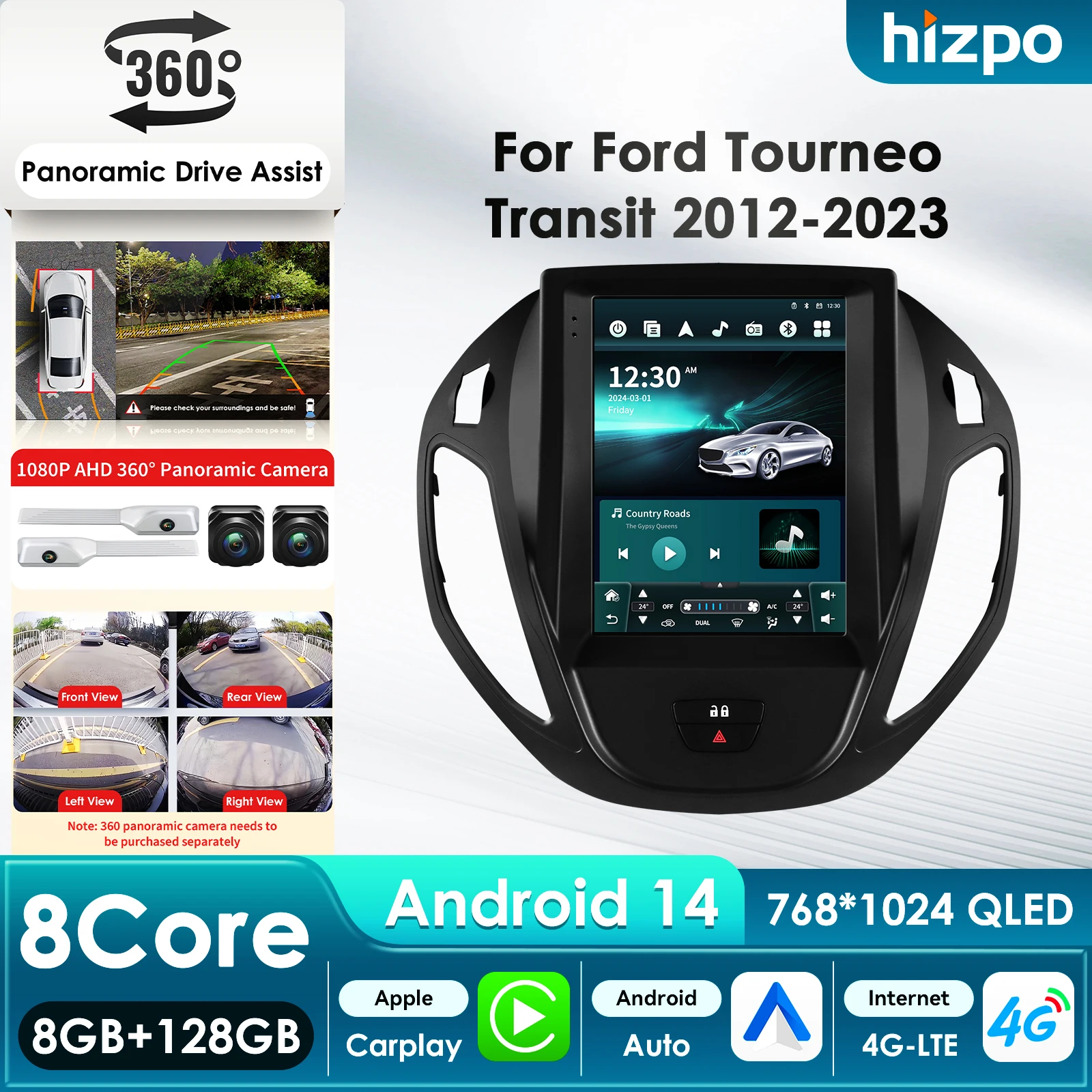 

Интеллектуальный AI-экран в стиле Tesla 9.7 для Android-мультимедийного плеера Ford Transit Tourneo 2012-2023 с GPS и Carplay (Автомагнитола)